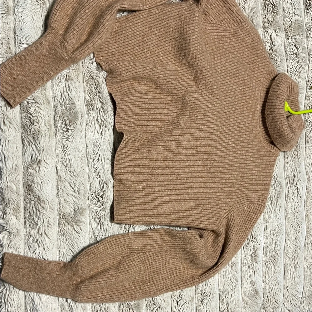 Cozy Tan Reformation Turtleneck Sweater - Picture 3 of 3